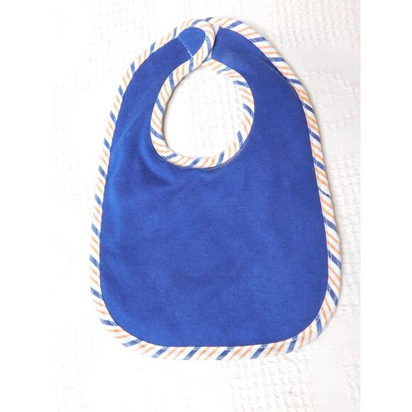 Vintage L'amour Baby Bib Navy Blue Red White Blue Piping Child Collectible - Picture 1 of 8
